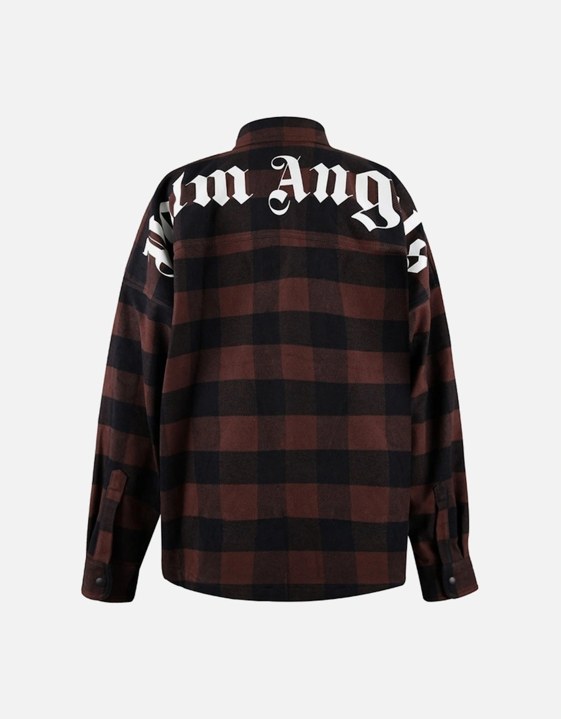 Classic Logo Brown Flannel Overshirt Jacket