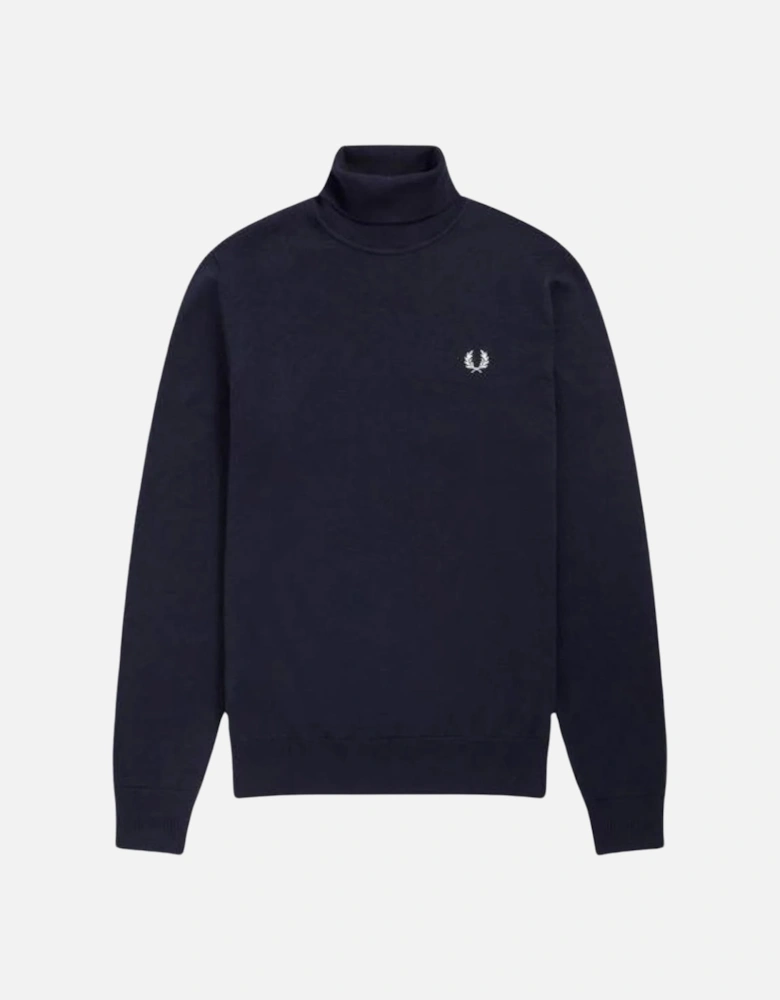 Navy Blue Roll Neck Jumper