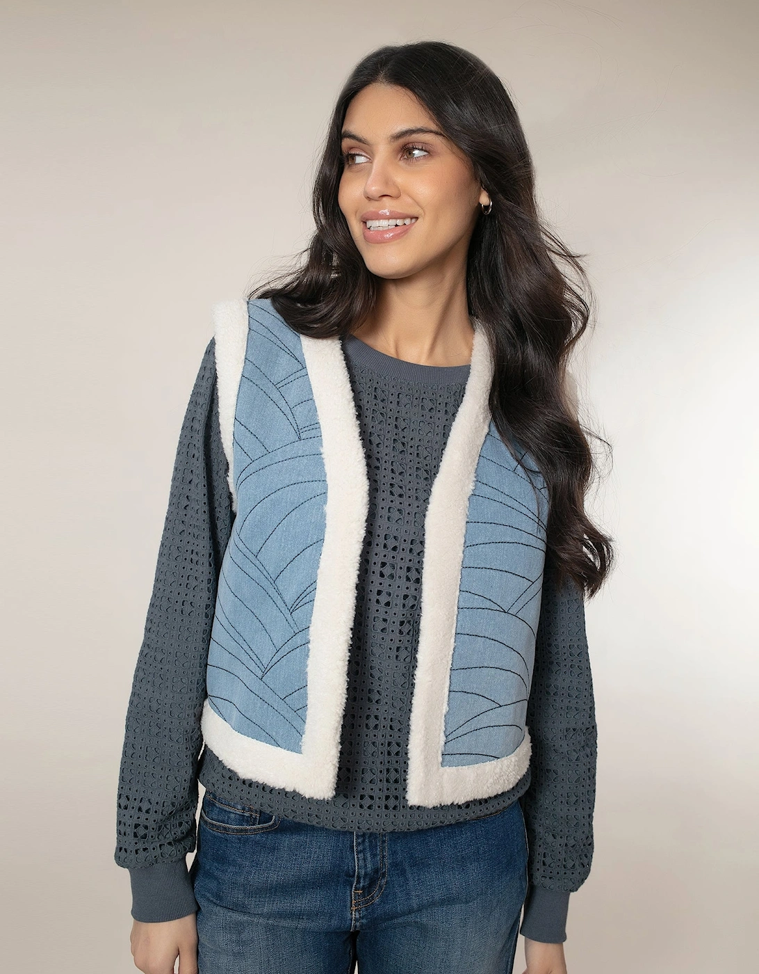 Sommer Denim Gilet-Blue