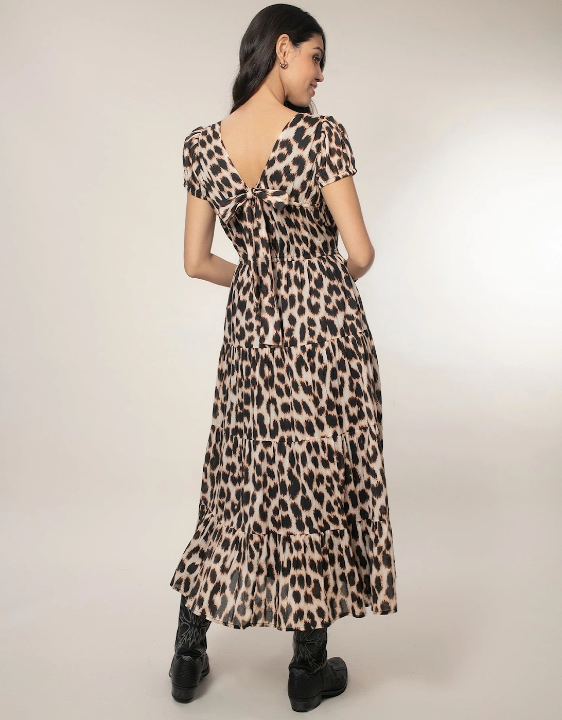 Martha Tiered Dress - Leopard