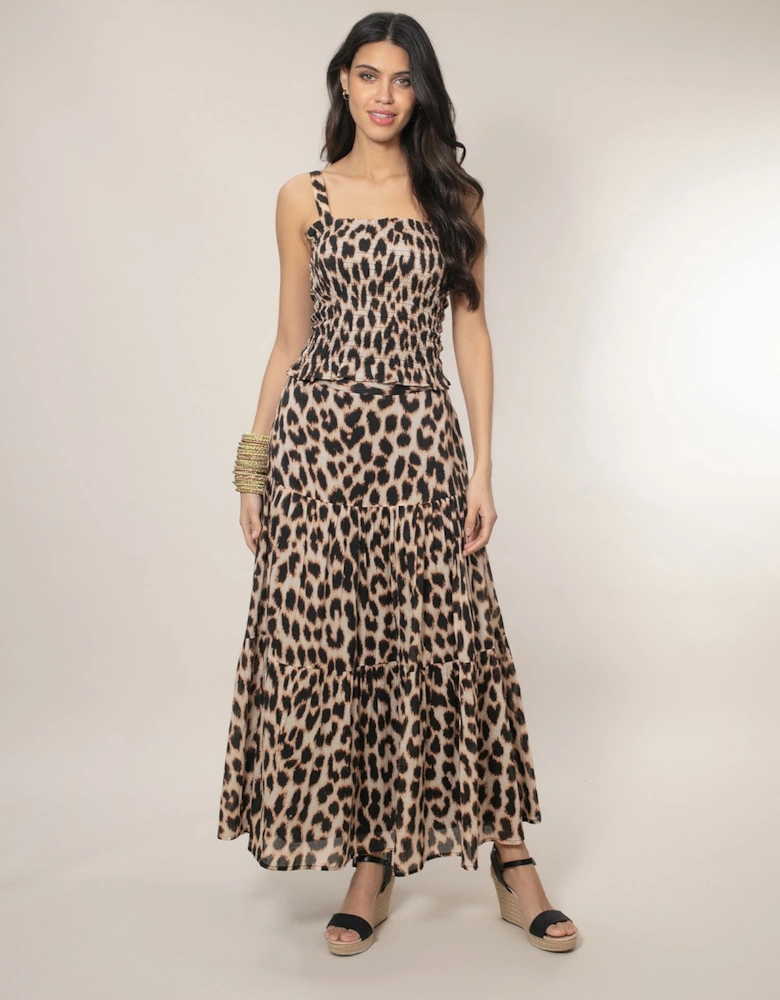 Dominica Tiered Skirt - Leopard