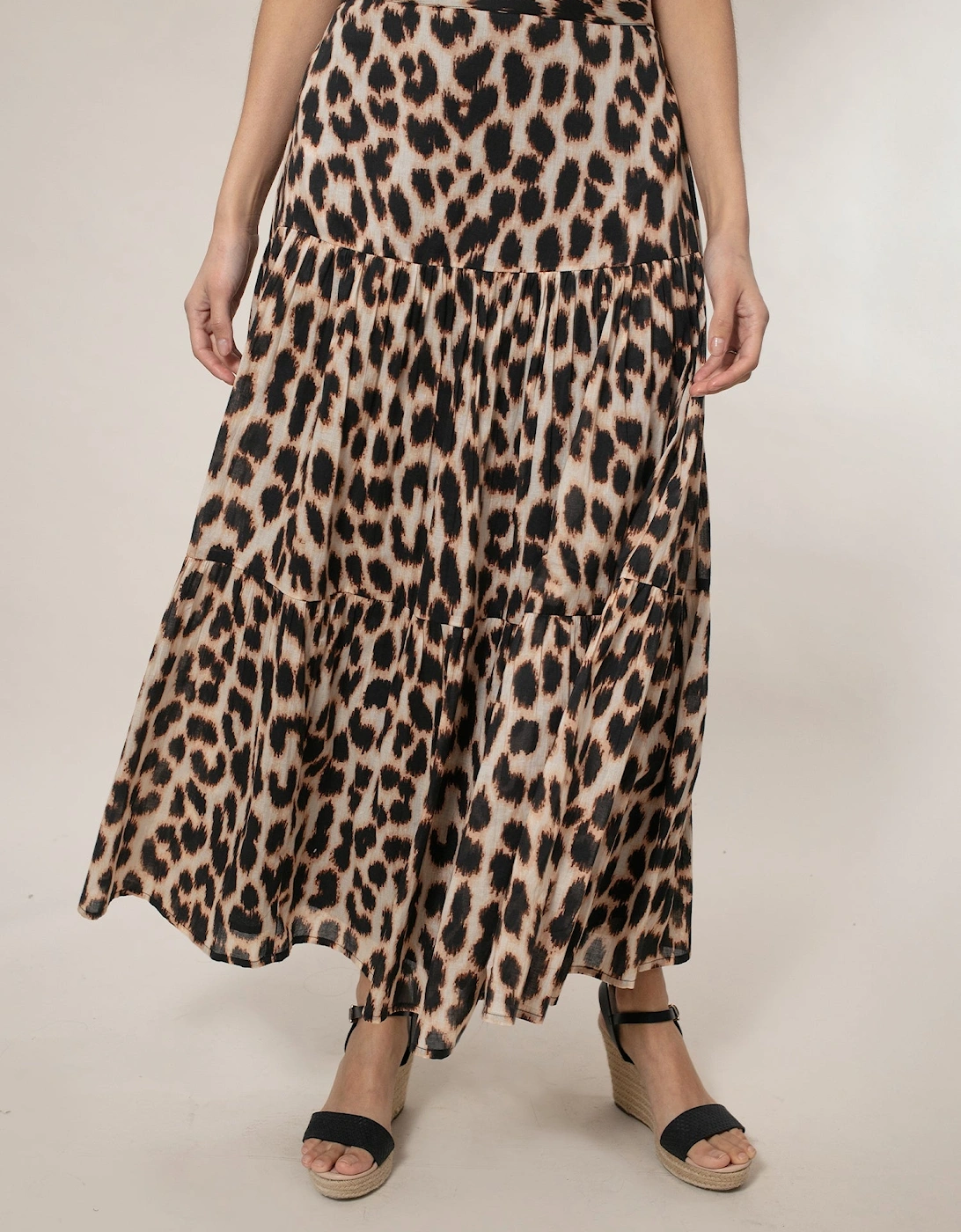 Dominica Tiered Skirt - Leopard