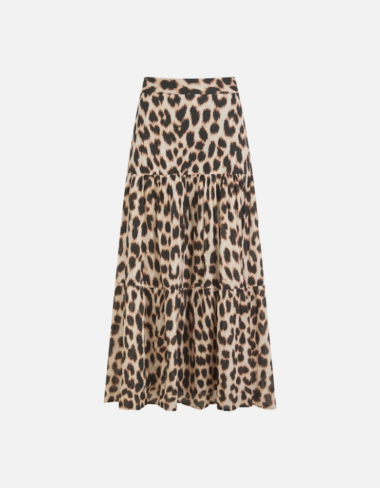 Dominica Tiered Skirt - Leopard