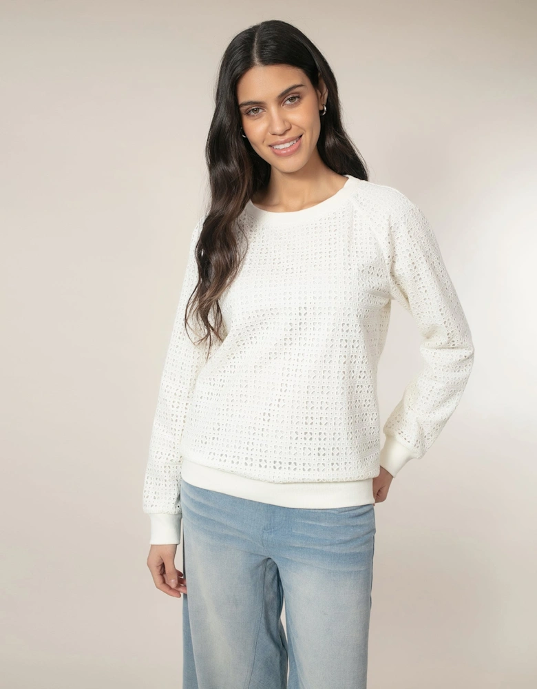 Lily Broderie Blouse - Ecru