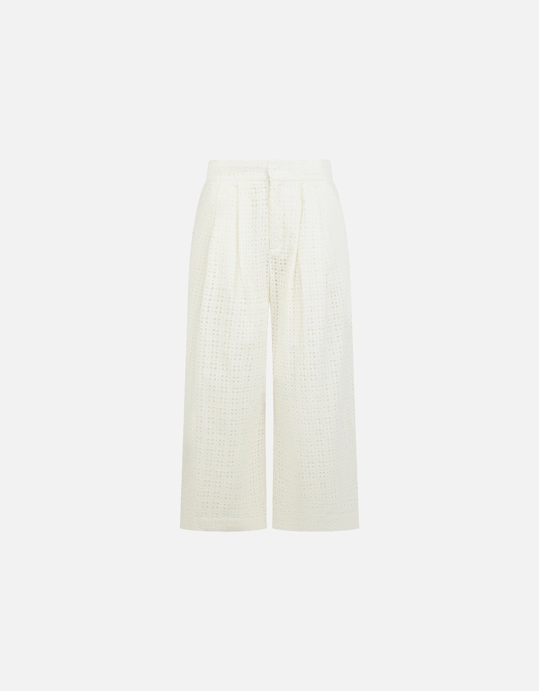 Marybeth Broderie Trouser - White