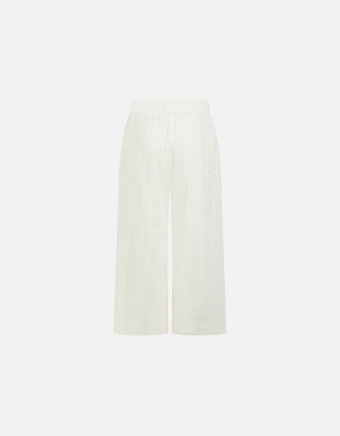 Marybeth Broderie Trouser - White