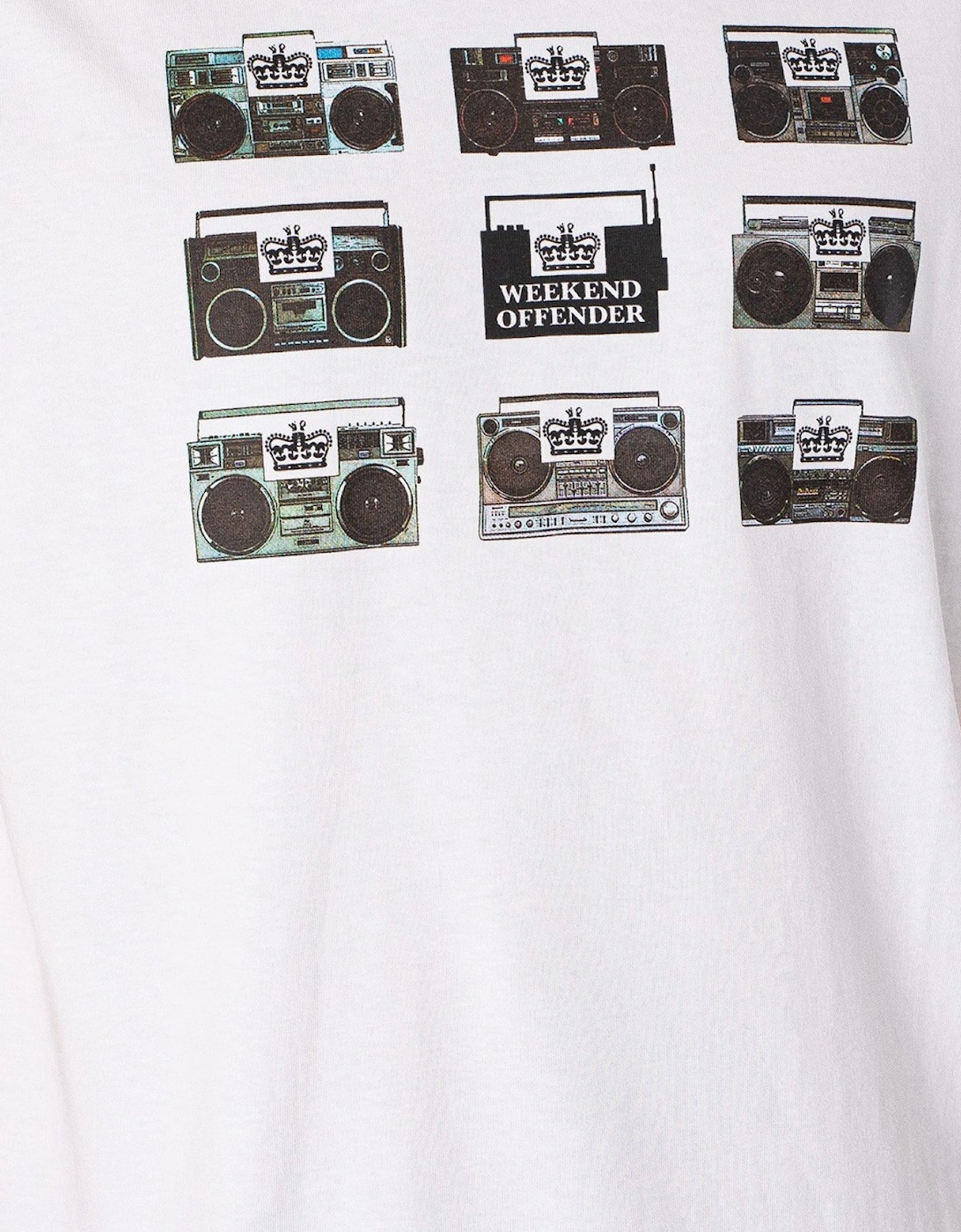 Mens T Shirt Boombox Short Sleeve Crew Neck Casual Cotton Tee