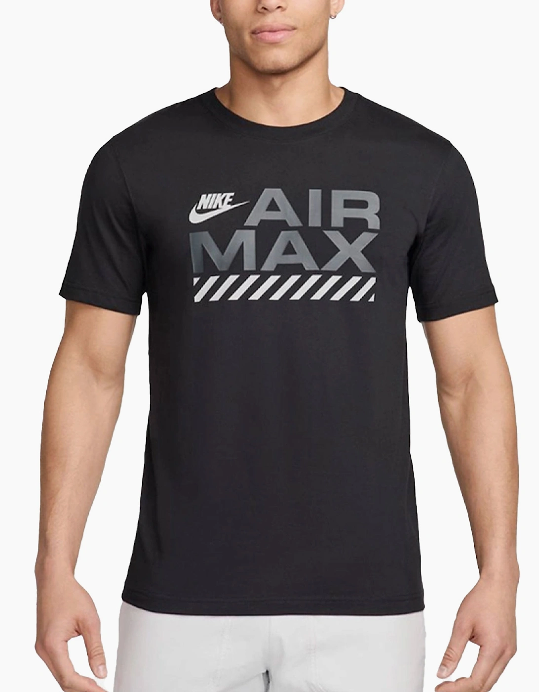 Nike Air Max Men's Black T Shirts Short Sleeve Crew Neck Regular Fit Casual Graphic Tee - Size: 38