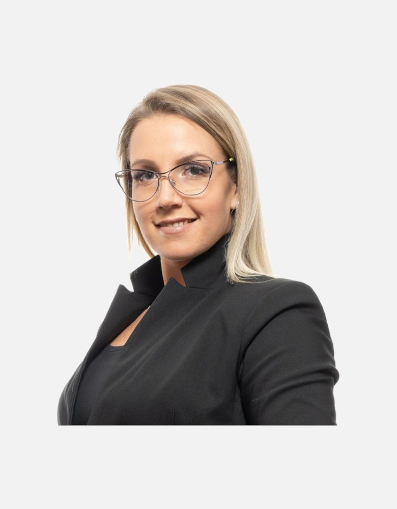 Full-Rim Metal Frame Glasses with Branded Case Women - Black