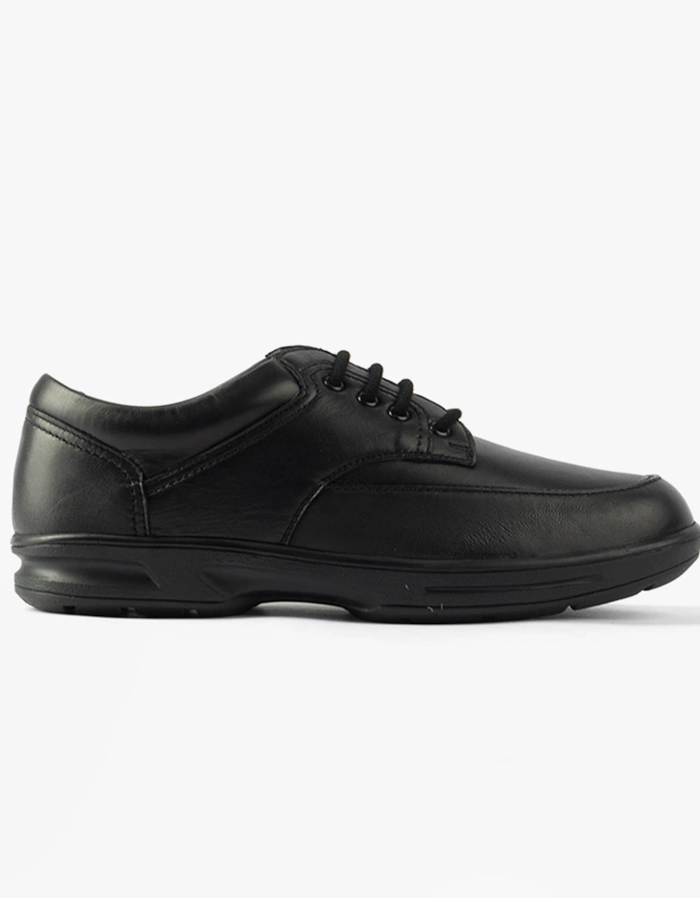 BRIAN Mens Leather Comfort Fit Lace-Up Shoes Black