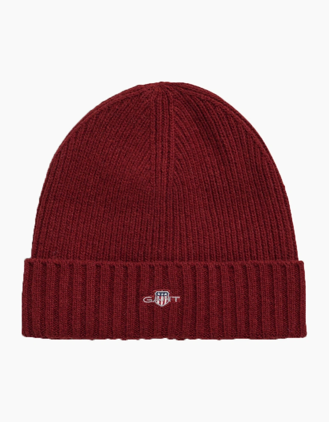 Gant Men's Red Unisex Shield Wool Beanie Plumped  Size 1