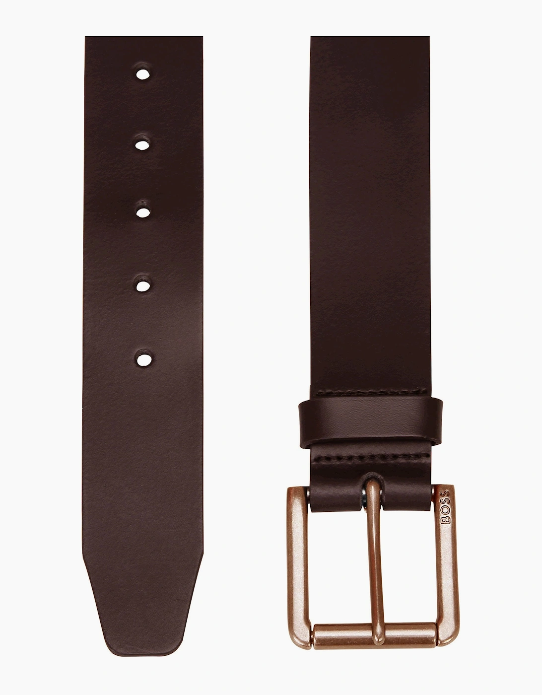 Boss Men's Boss Black Joris Leather Belt Dark Brown