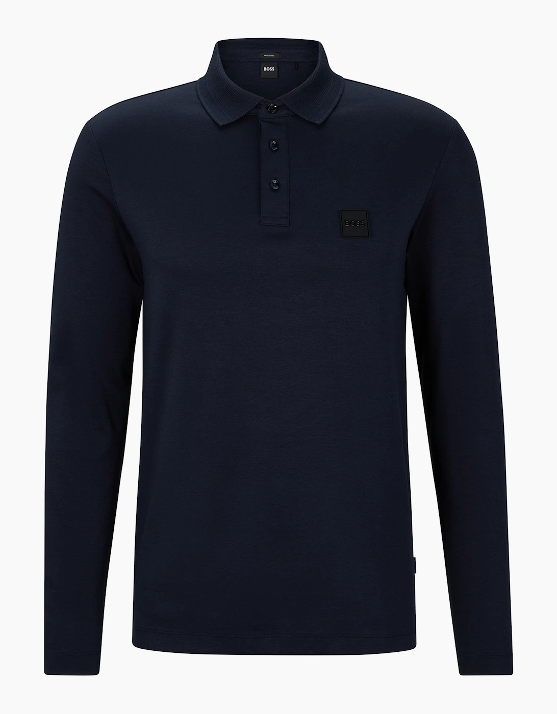 Boss Men's Boss Pado 08 Long Sleeved Polo Shirt Dark Blue - Navy