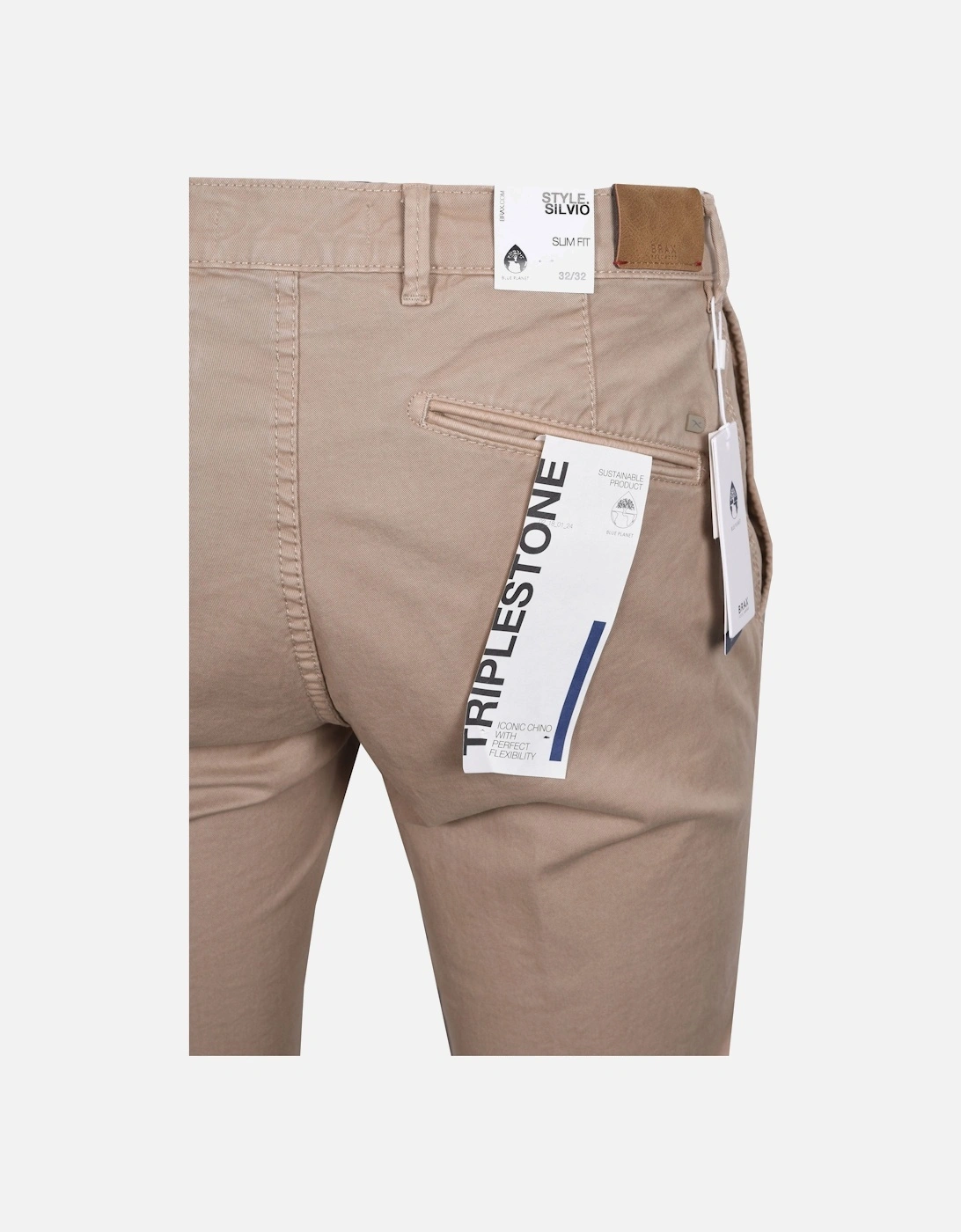 Men's Brax Silvio Slim Chino Stone - Cream - Size: 38