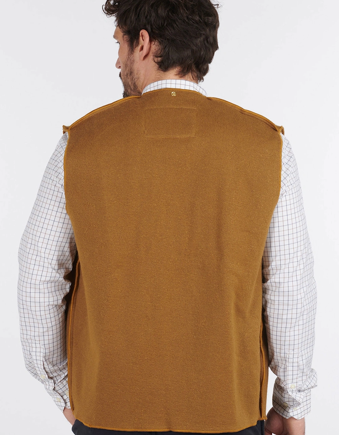 Warm Pile Press Stud Liner Gilet Brown