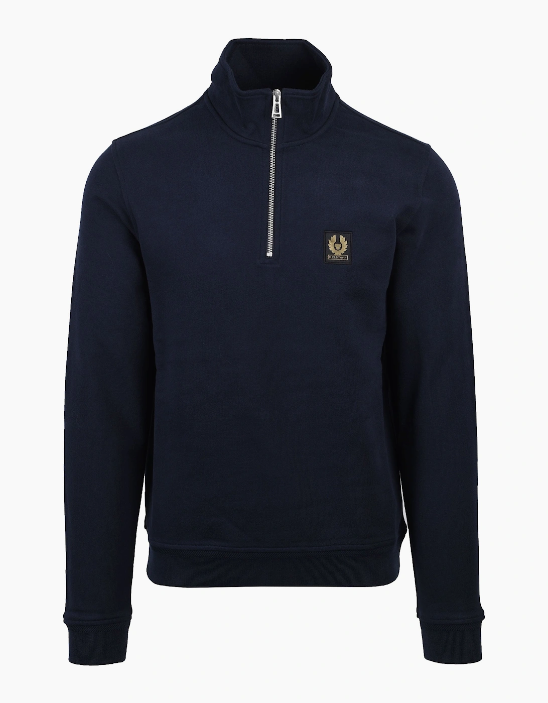 Men's Belstaff Half Zip Sweatshirt Dark Ink - Navy - Size: 42