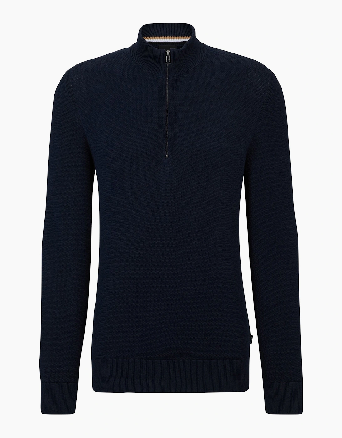 Hugo Boss Men's Navy Boss Ebrando P Half Zip Knitwear Dark Blue - Size: 44