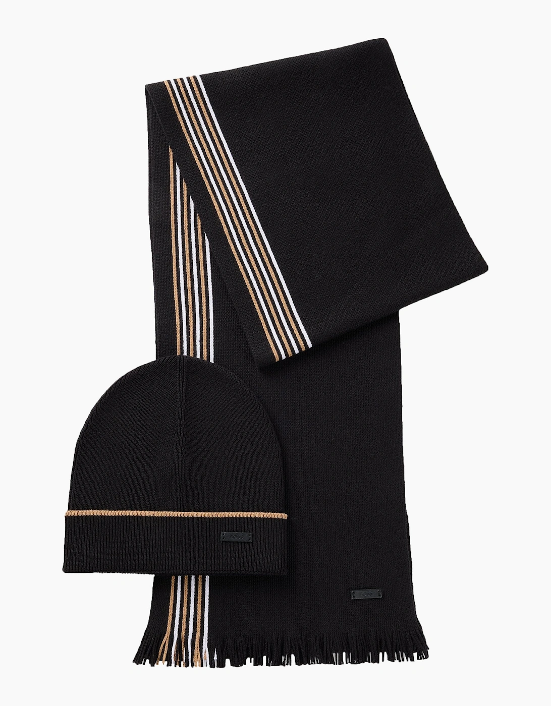 Men's Boss Black Enzo Scarf And Hat Set Black - Size: 1 size