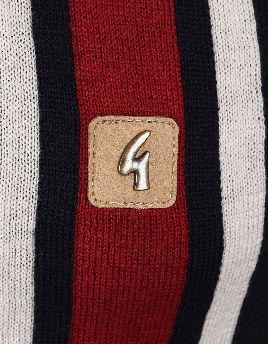 Vintage Soda Long Sleeved Knitted Polo Shirt Navy