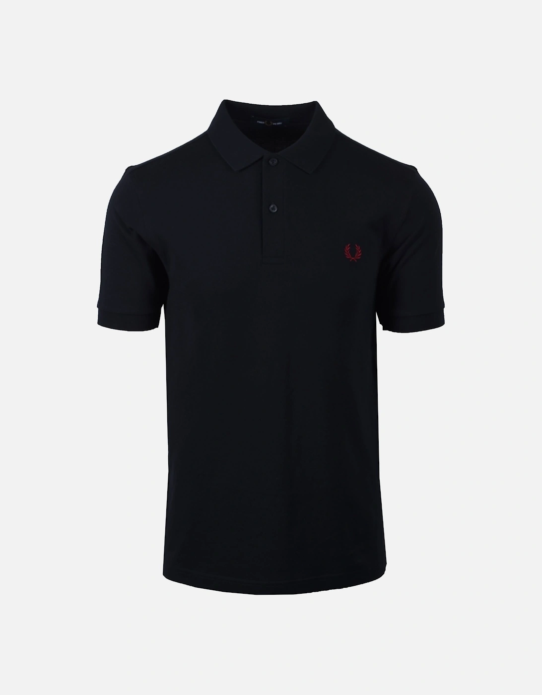 Fred Perry Men's Black Plain Polo Shirt Navy/Burnt Red - : 44 Size 2XL