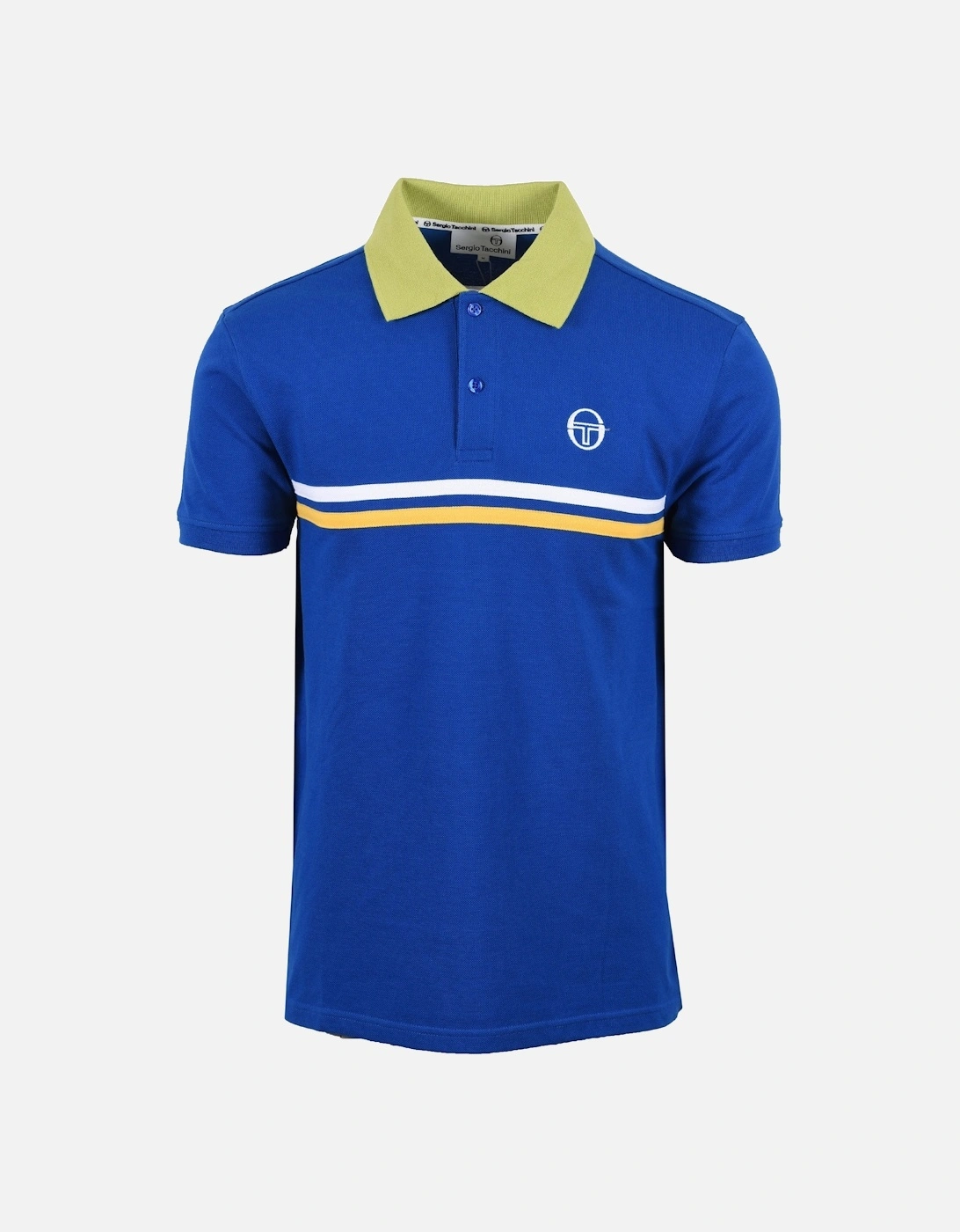 Sergio Tacchini Men's Blue Supermac Polo /Green - : 42/Regular Xl