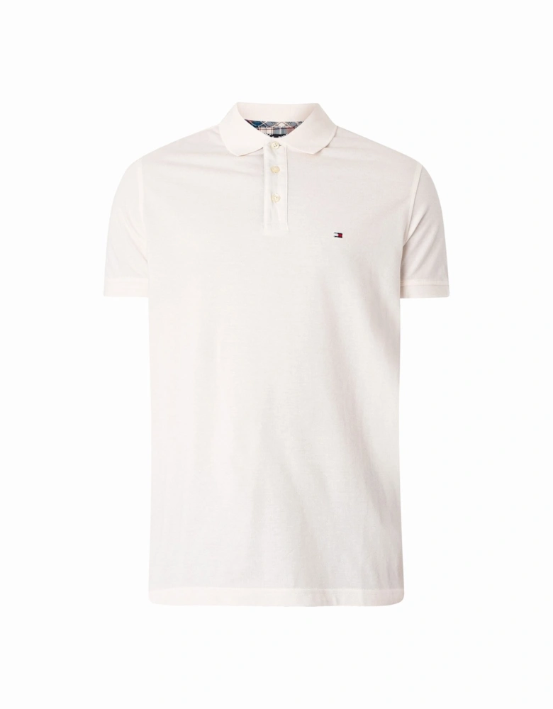 Gs Check Placket Polo Shirt Ancient White