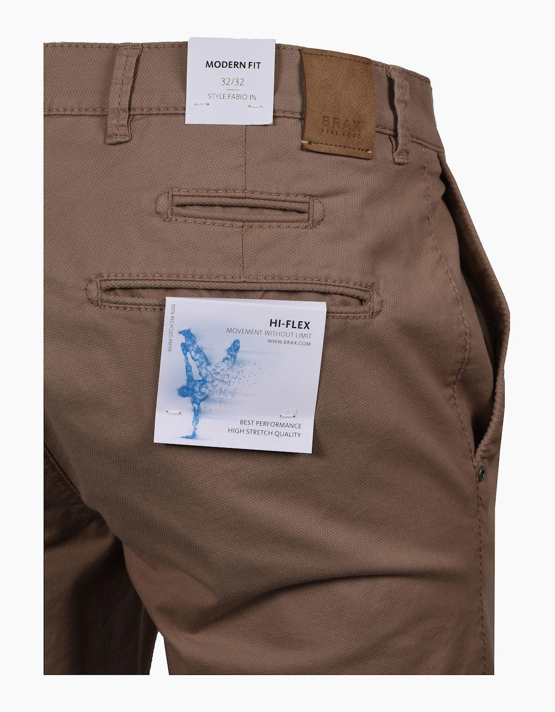 Men's Brax Fabio Chinos Sand - Cream/Brown - Size: 36