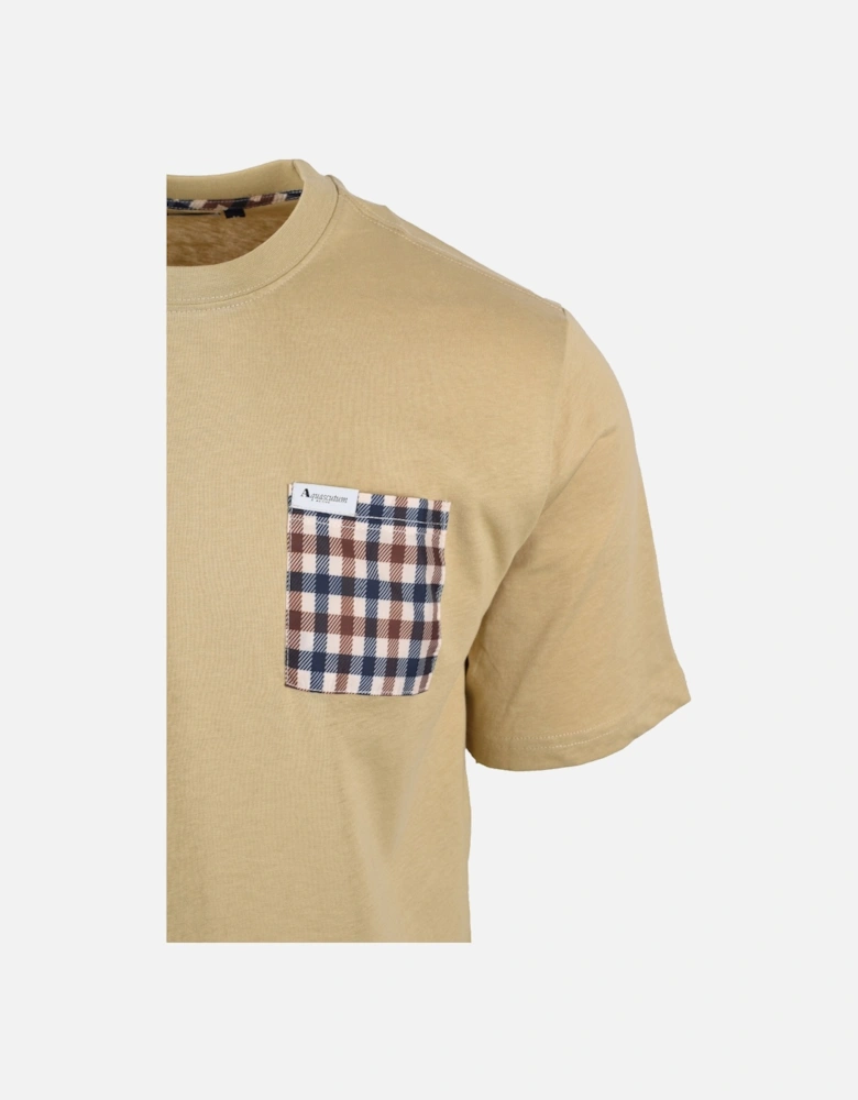 Active Club Check Pocket T-shirt Beige