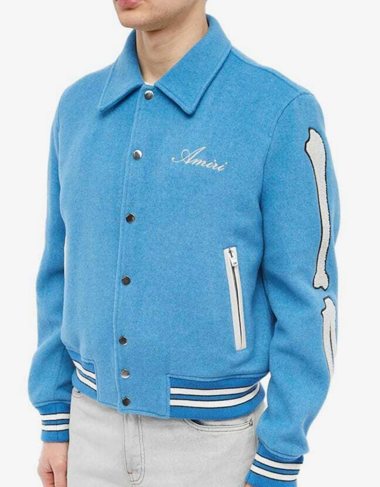 AMIRI BONES VARSITY JACKET BLUE