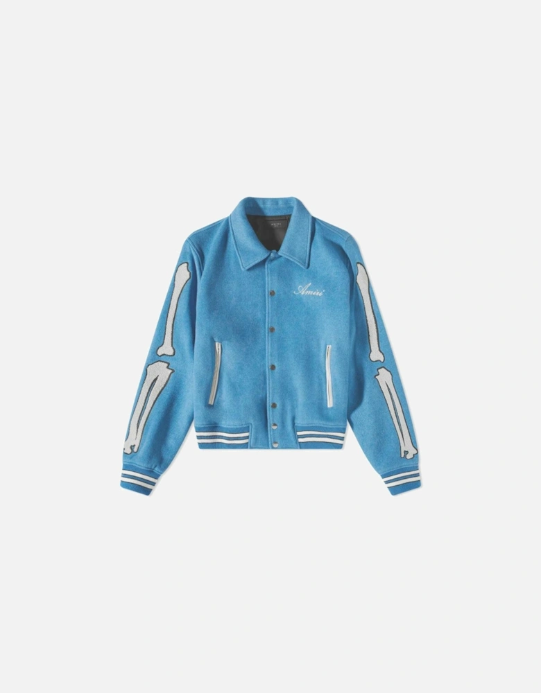 AMIRI BONES VARSITY JACKET BLUE