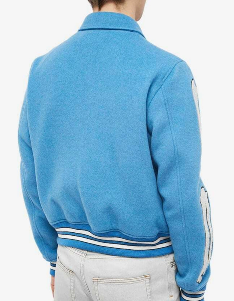 AMIRI BONES VARSITY JACKET BLUE