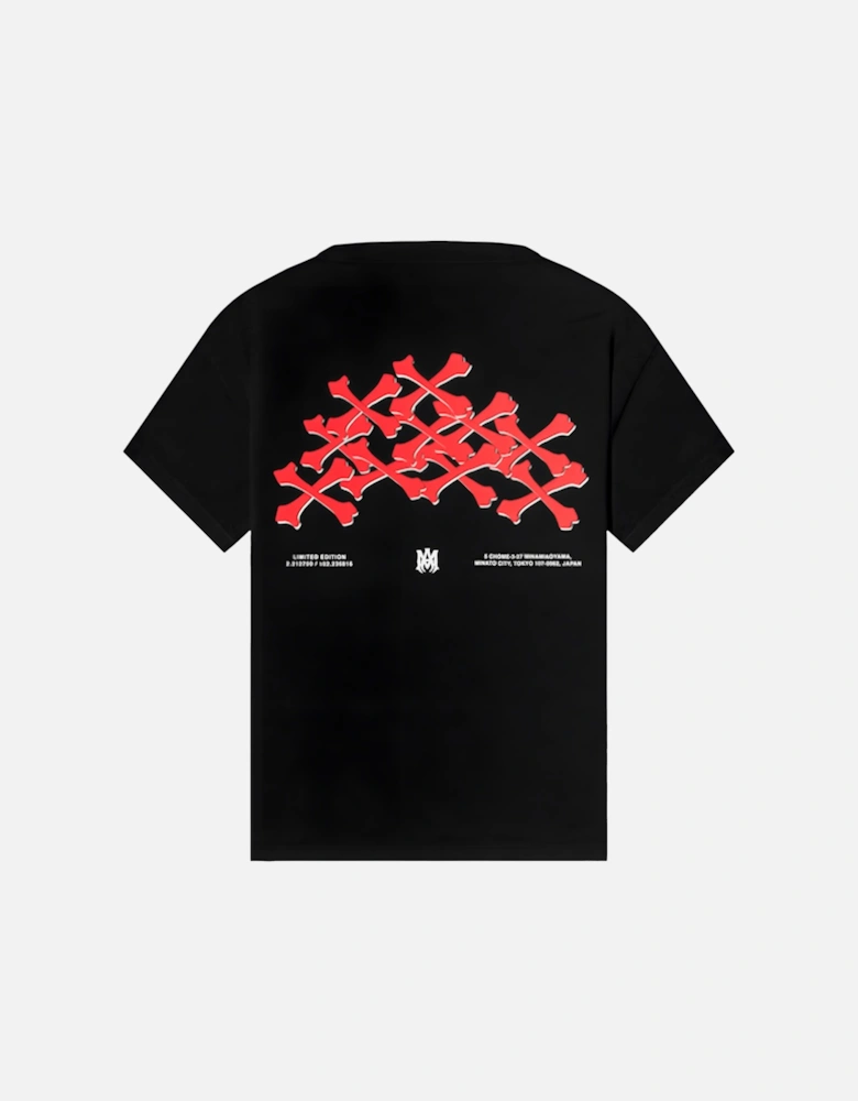 Tokyo Stacked Bones Printed T-Shirt in Black