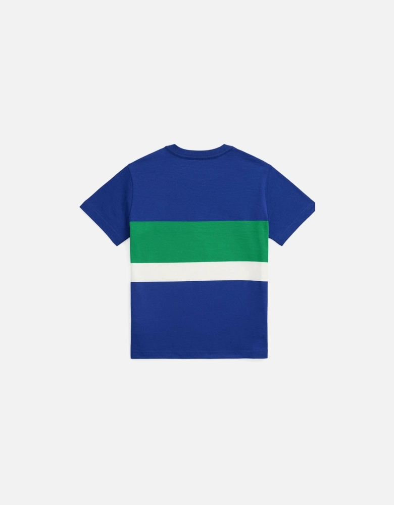 Boys Short Sleeve Colour Block T-Shirt - Blue