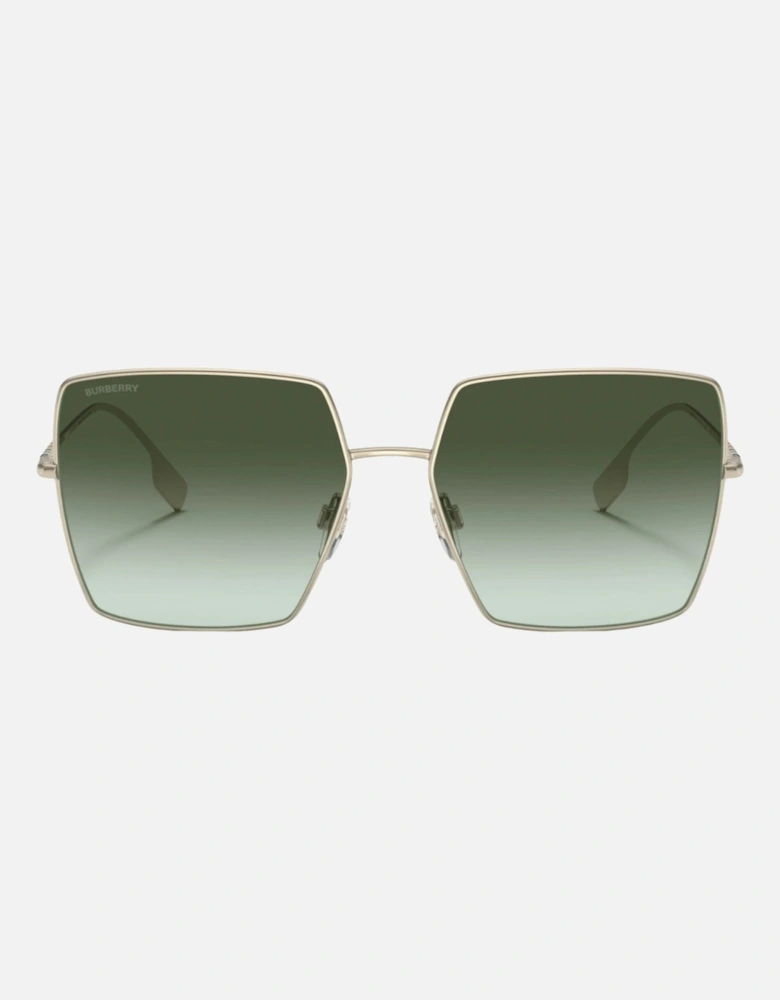 Daphne Green Square Lens Gold Sunglasses