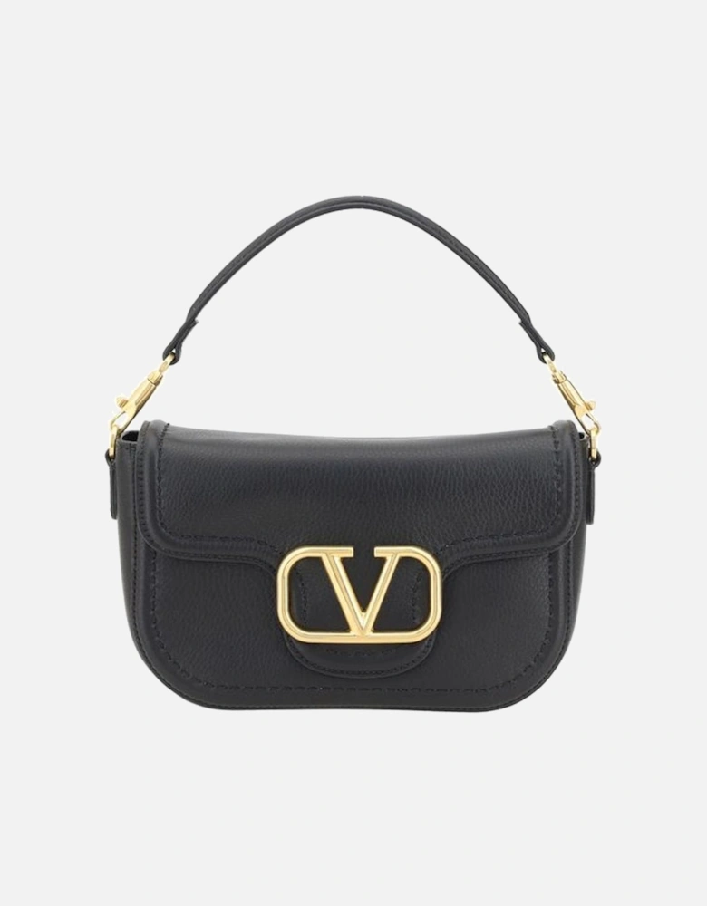 All Time Leather Shoulder Bag with VLogo Women - Black