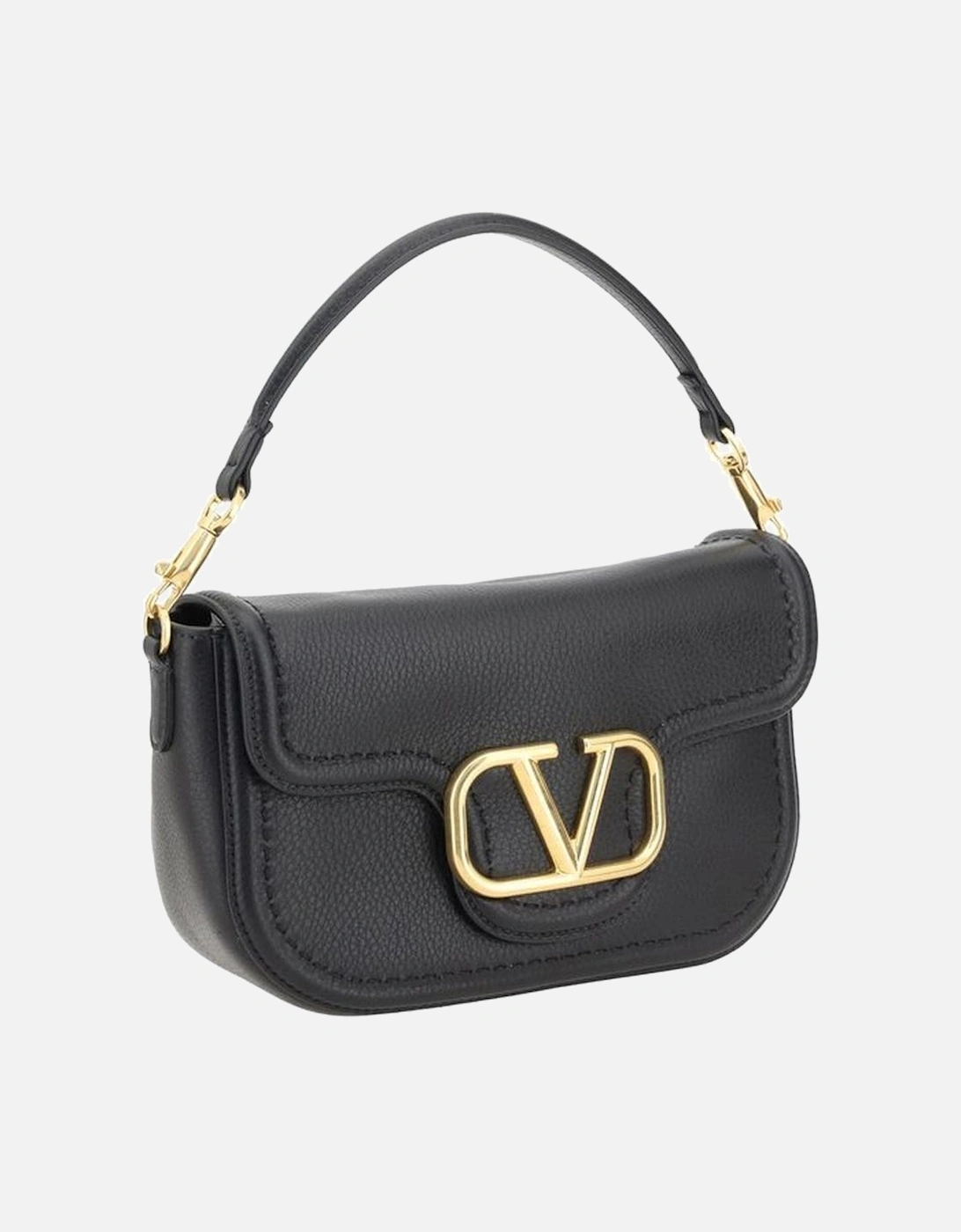 All Time Leather Shoulder Bag with VLogo Women - Black