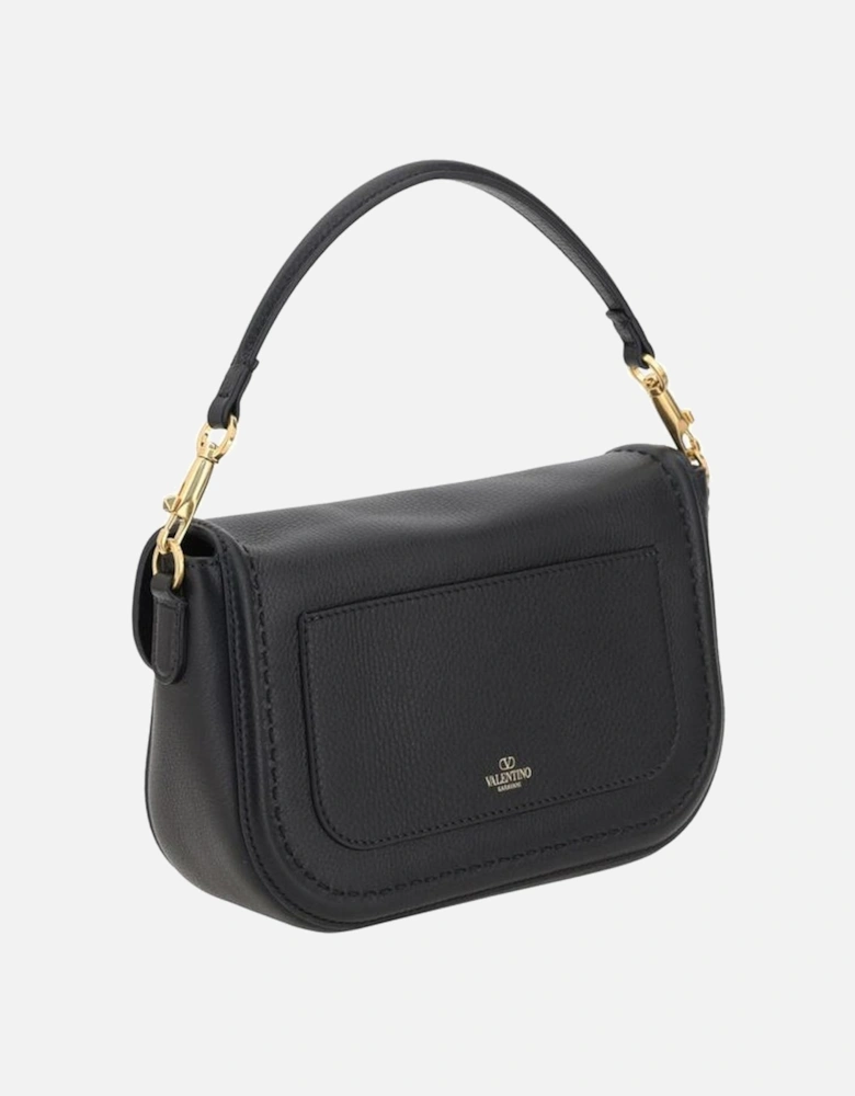 All Time Leather Shoulder Bag with VLogo Women - Black