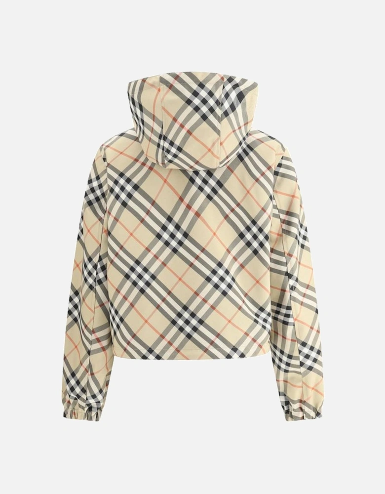 Reversible Hooded Jacket with Adjustable Drawstring Hem Women - Brown