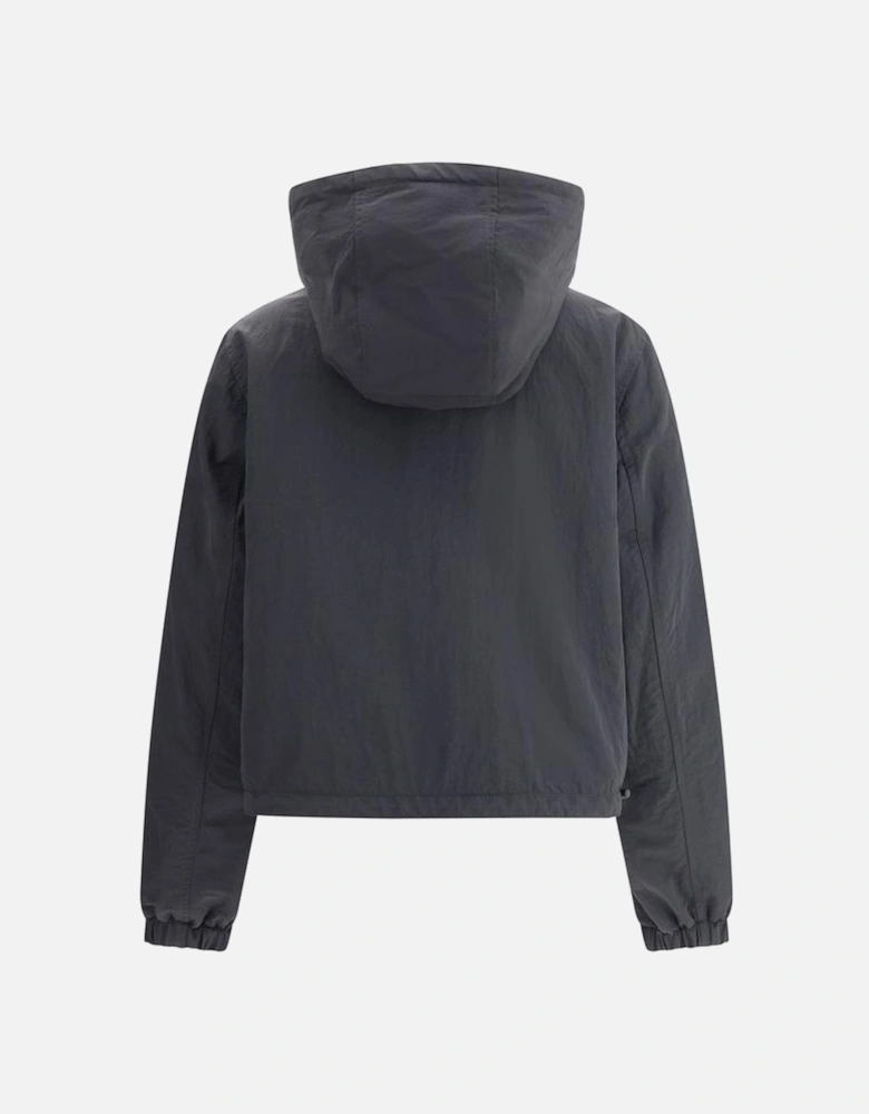 Reversible Hooded Jacket with Adjustable Drawstring Hem Women - Brown