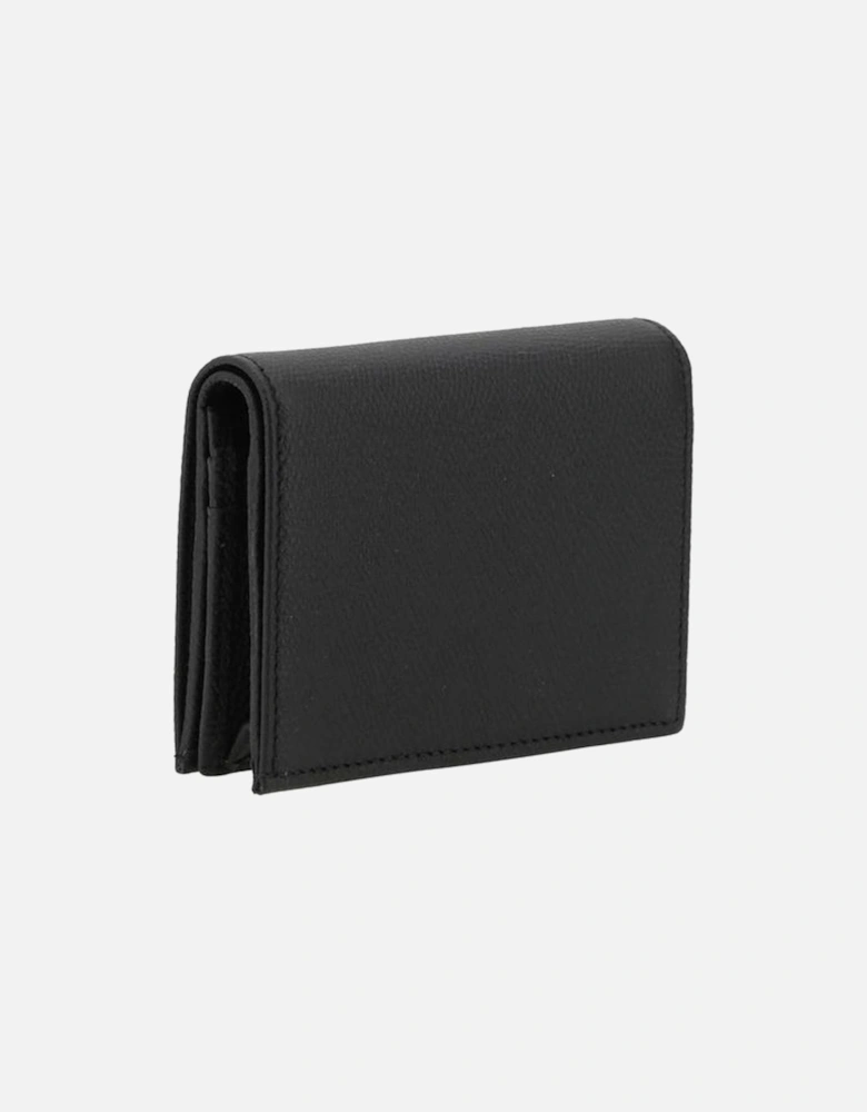 Leather Billfold Wallet with VLogo Plaque Women - Black