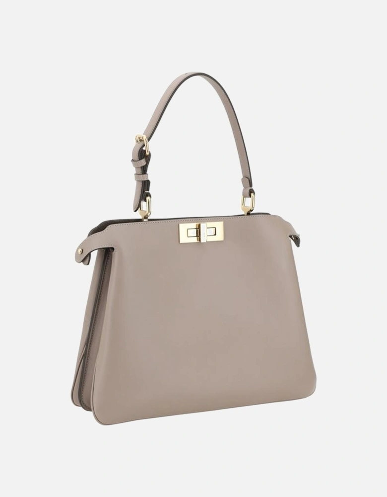 Elegant Leather Peekaboo Handbag with Adjustable Handle Women -