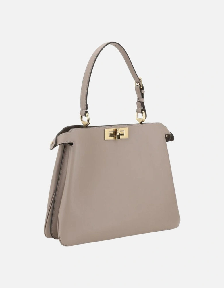 Elegant Leather Peekaboo Handbag with Adjustable Handle Women -