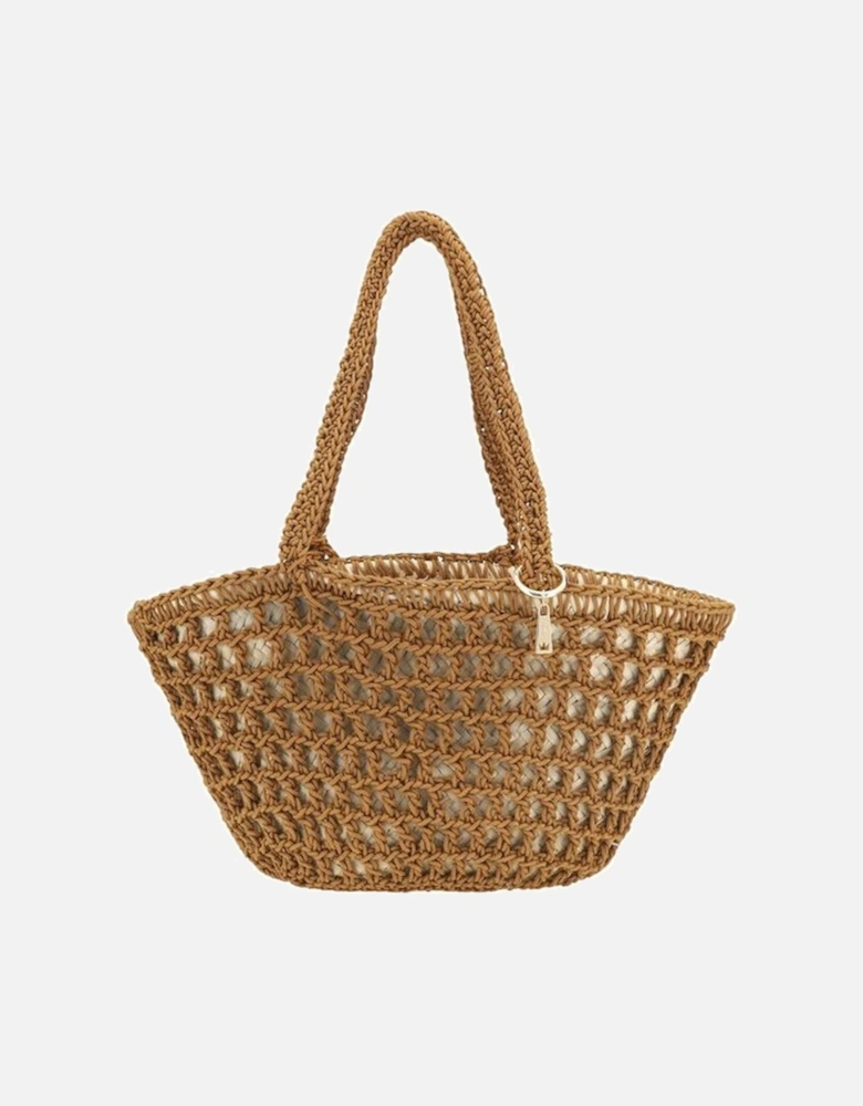 Mediterraneo Woven Straw Shoulder Bag Women - Brown