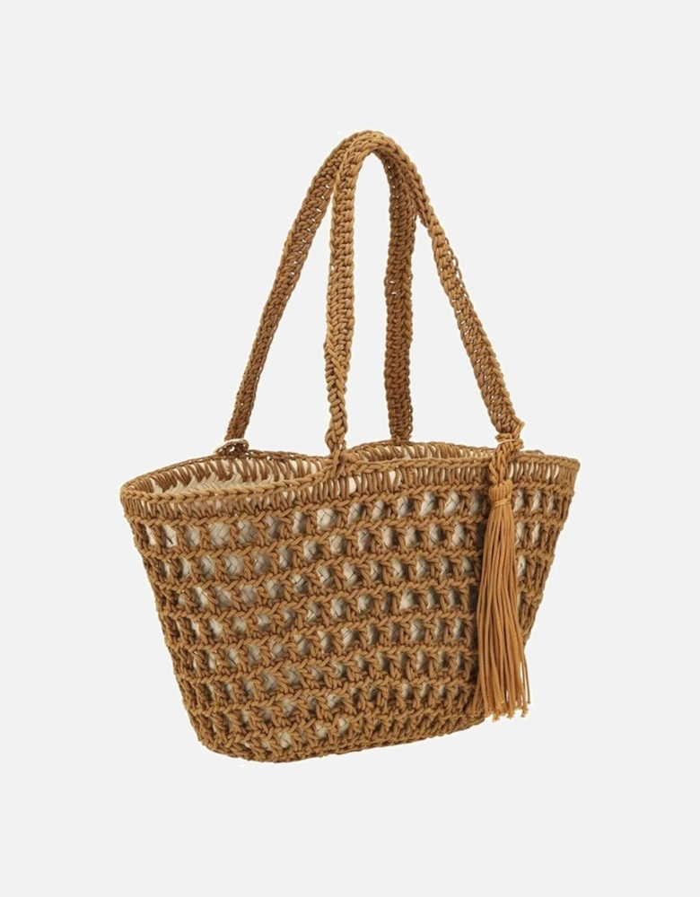 Mediterraneo Woven Straw Shoulder Bag Women - Brown