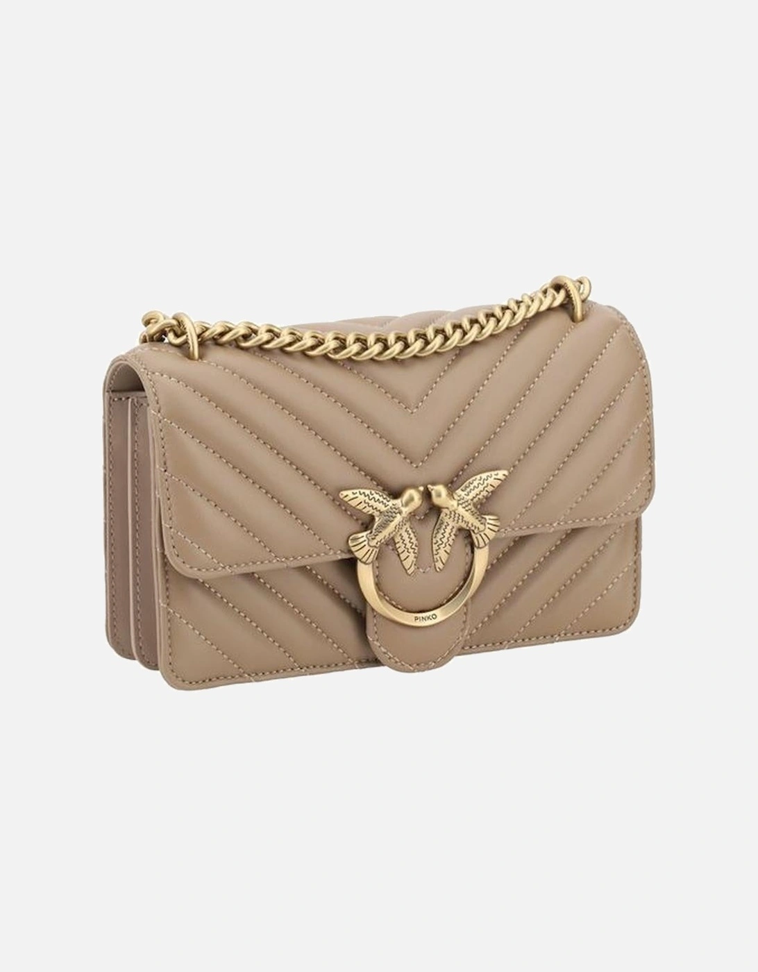 Mini Love Quilted Leather Shoulder Bag Women - Beige