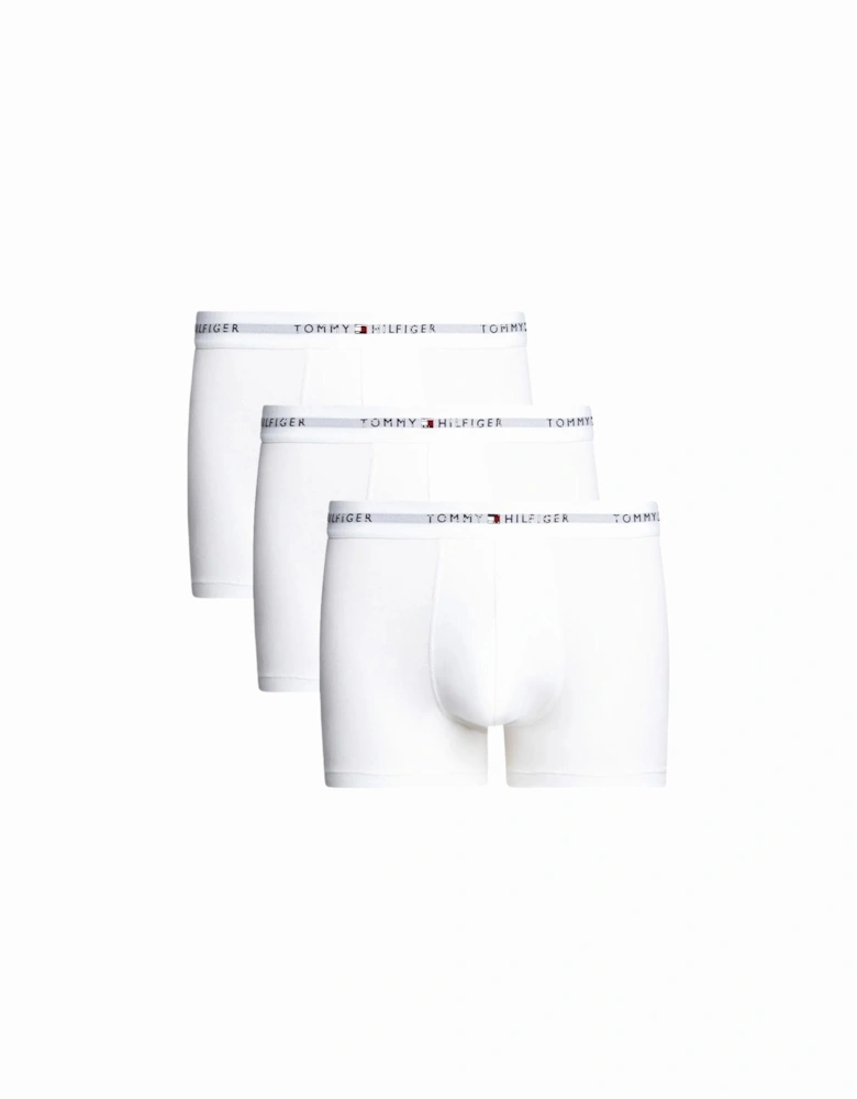 3-Pack Signature Cotton Boxer Trunks, White