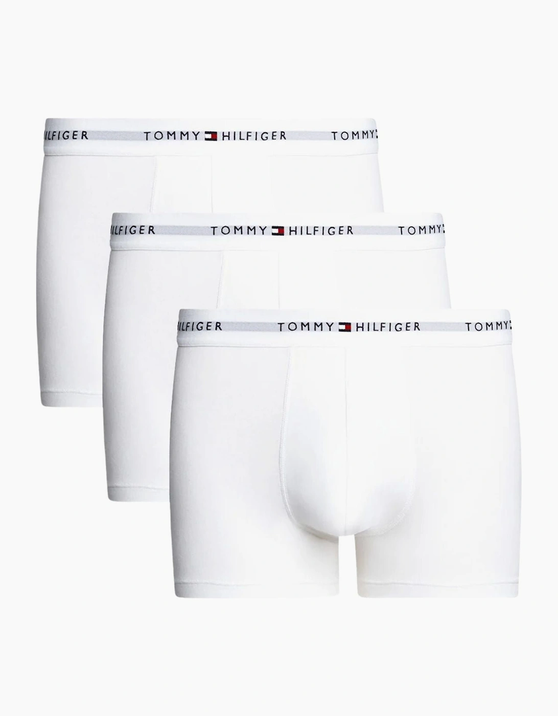Tommy Hilfiger Men's White 3-Pack Signature Cotton Boxer Trunks,  33/32/32 M