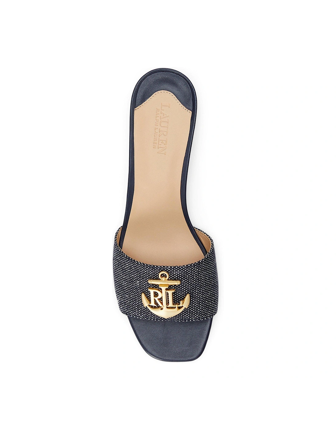 Fay Logo Flat Sandal - Navy