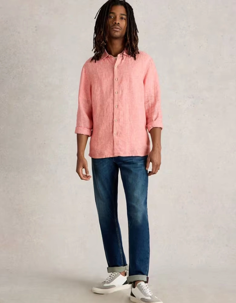 Men's Keswick Long Sleeve Linen Shirt Mid Pink