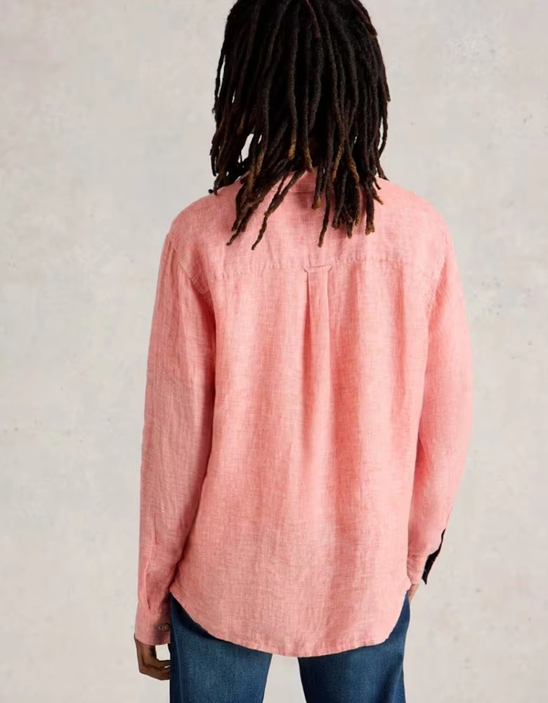 Men's Keswick Long Sleeve Linen Shirt Mid Pink